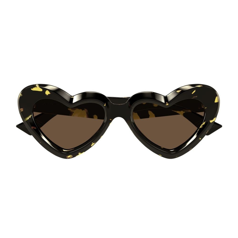 Bottega Veneta Bv1432s Ribbon Line Heart-Shaped Havana Acetate Sunglasses