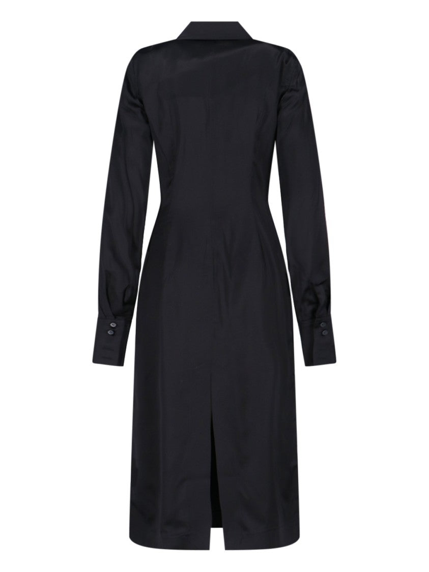 Marine Serre Satin Midi Dress – Black