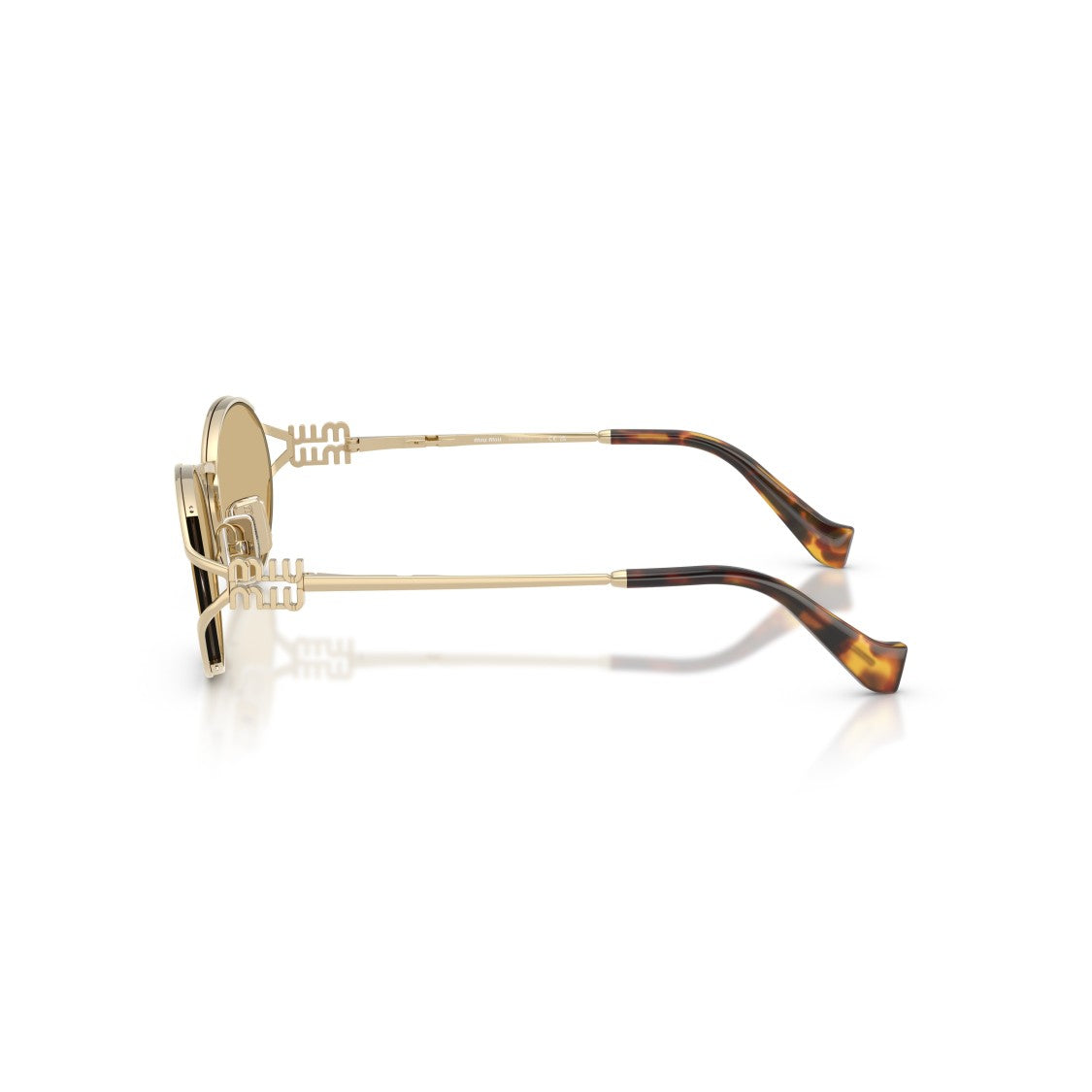 Miu Miu 0Mu 52Ys Oval Brown-Tinted Sunglasses