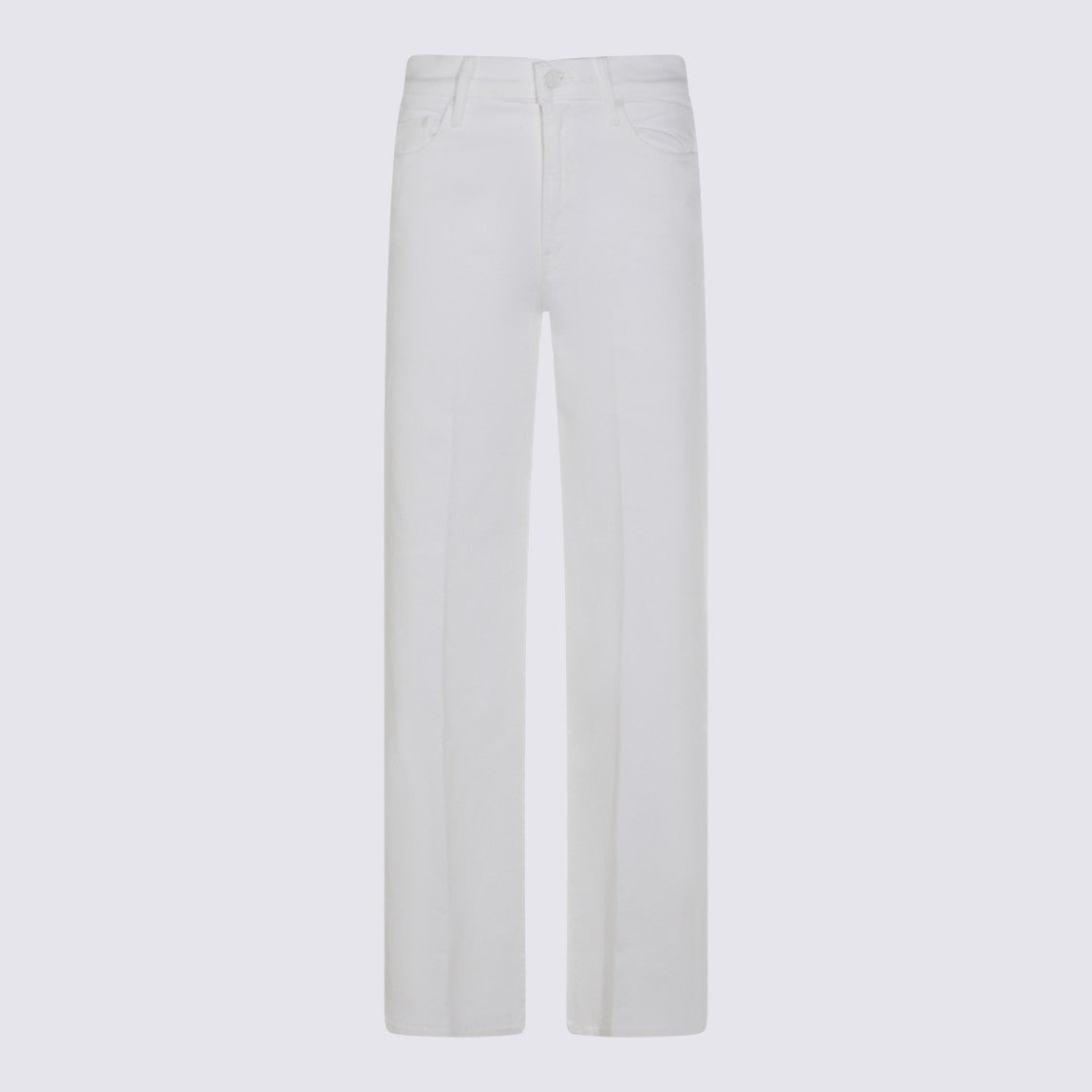 Mother High-Waist Cotton Jeans With Straight Leg Design