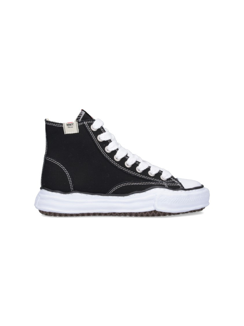 Maison Mihara Yasuhiro "Peterson" High-Top Sneakers, In Black Cotton