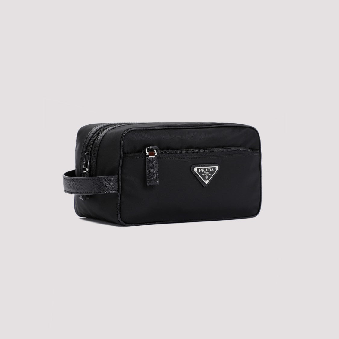 Prada Rectangular Beauty Case With Signature Triangle Logo
