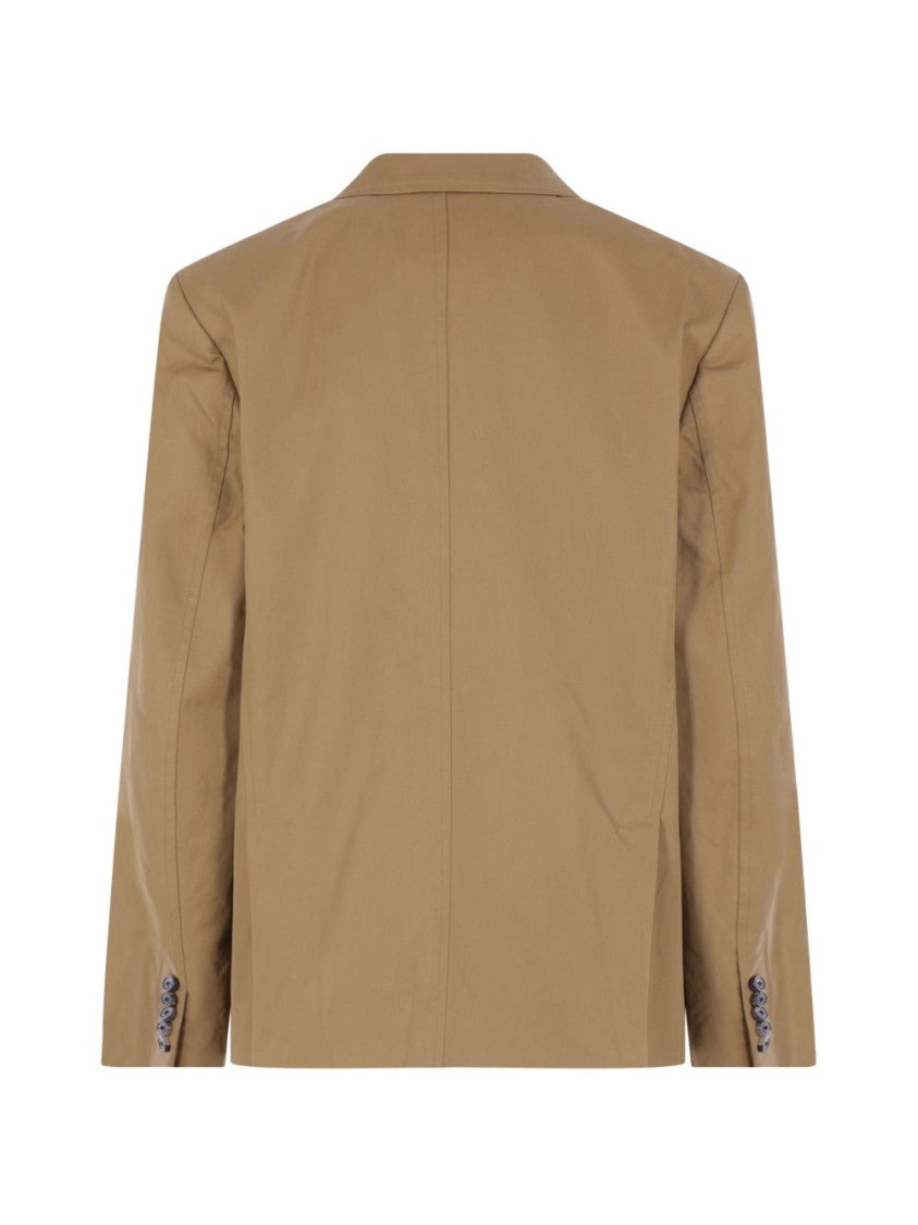 Dries Van Noten Camel Bosea Cotton Twill Double-Breasted Jacket