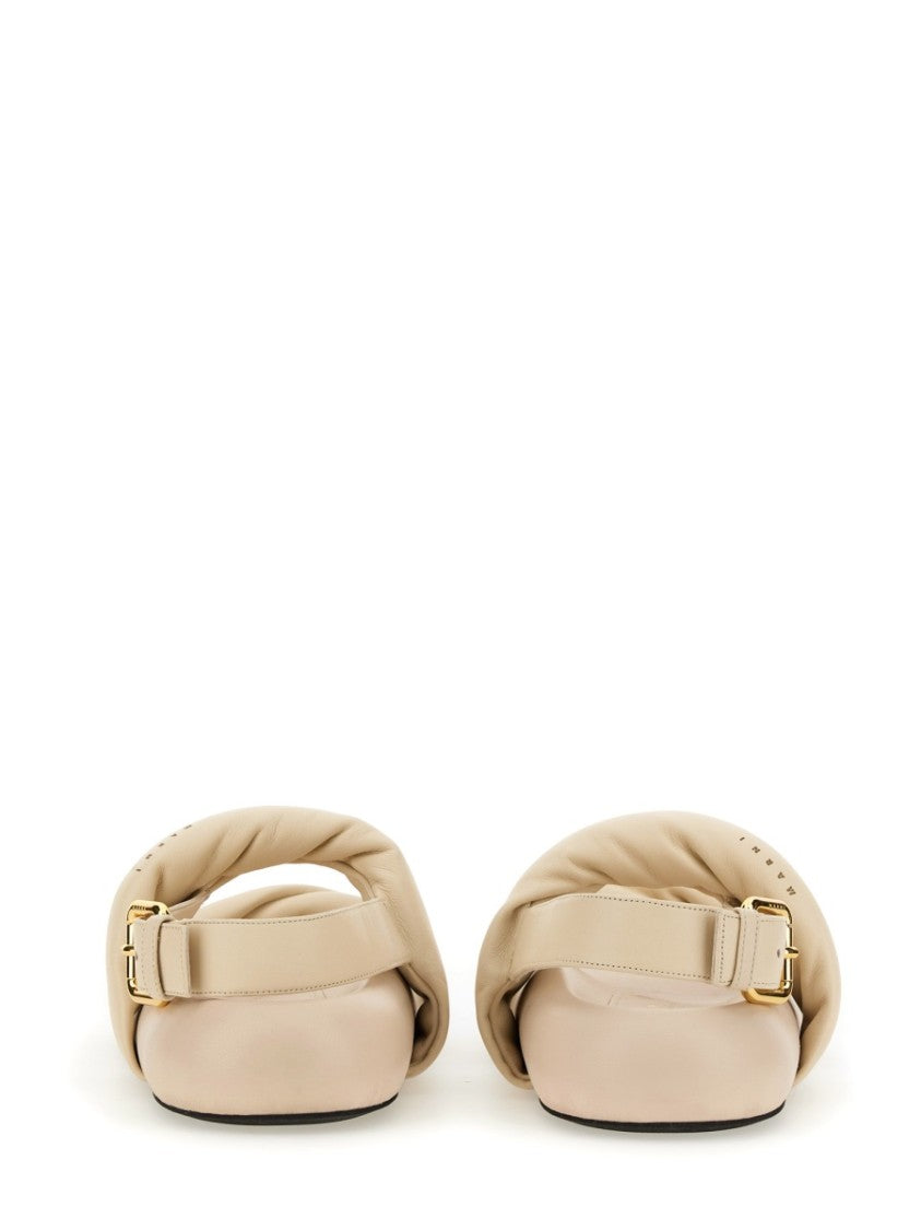 Marni Knotted Design Leather Sandals With Adjustable Buckle