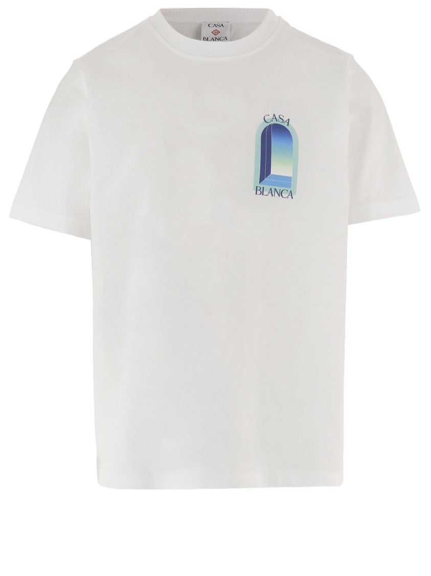 Casablanca White Back Logo Cotton T-Shirt