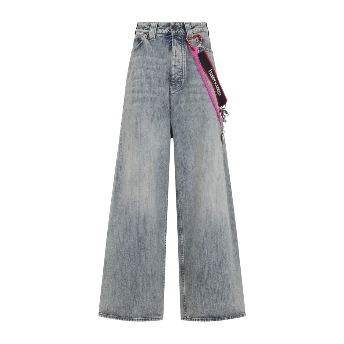 Balenciaga Charms Baggy Blue Cotton Jeans