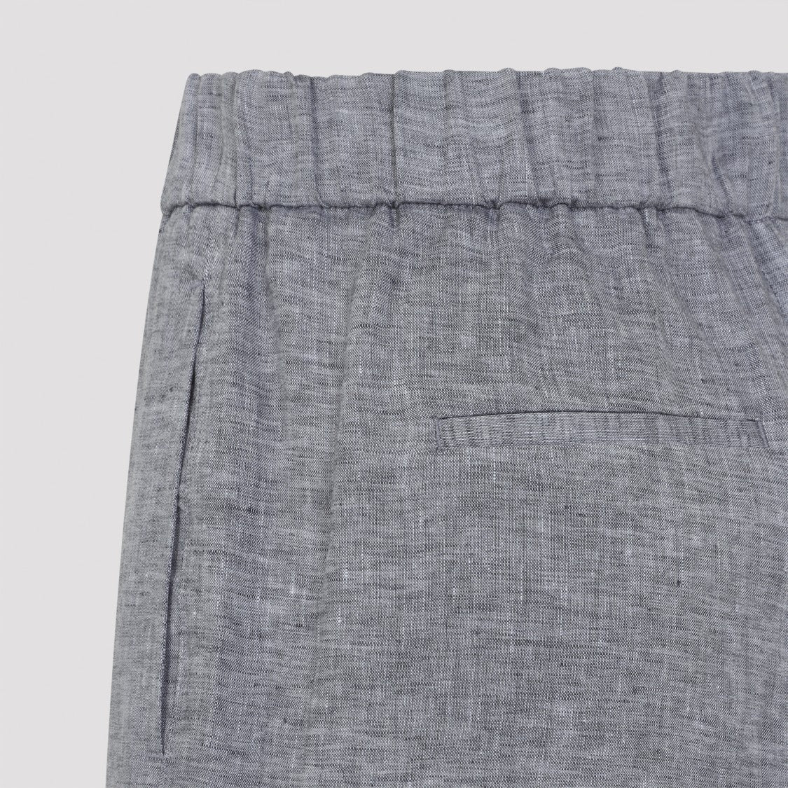 Peserico Straight-Leg Linen Trousers With Elastic Waistband
