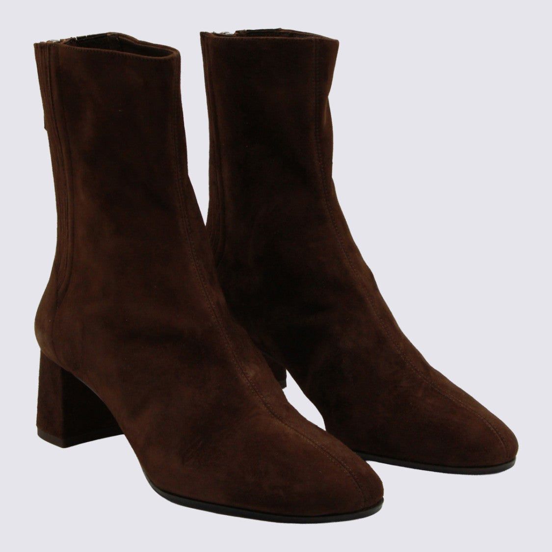 Aquazzura Ankle-High Suede Boots With Block Heel