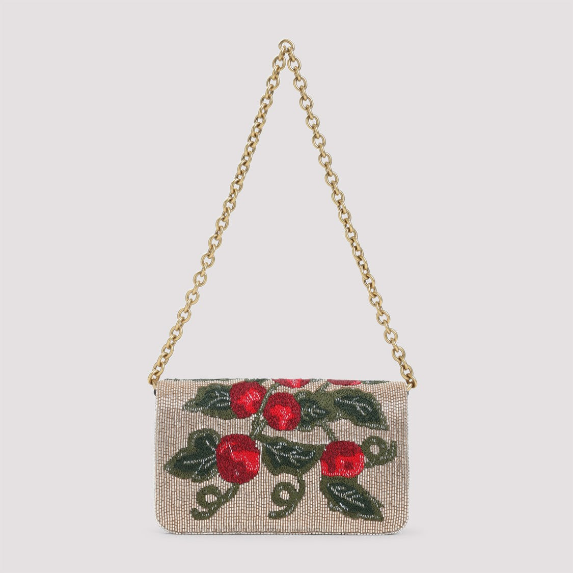 Valentino Garavani Multicolor Leather Clutch With Beadwork And Vlogo