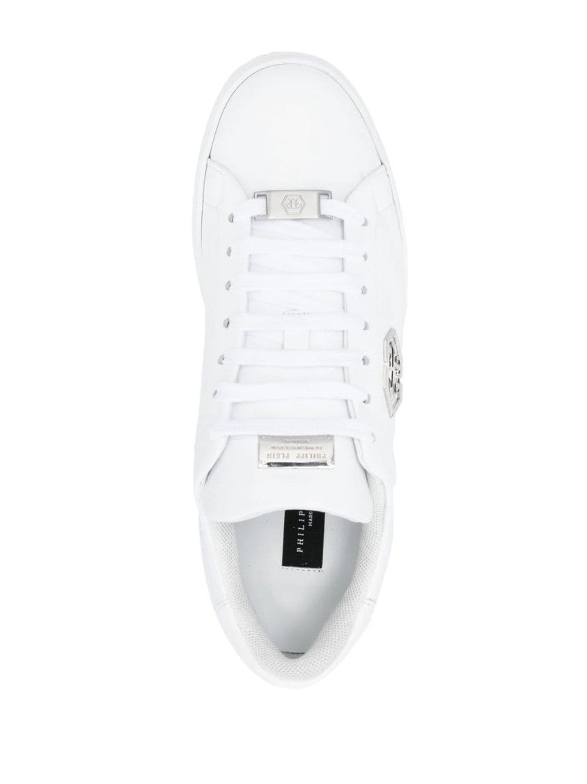 Philipp Plein Hexagon Leather Lo-Top Sneaker