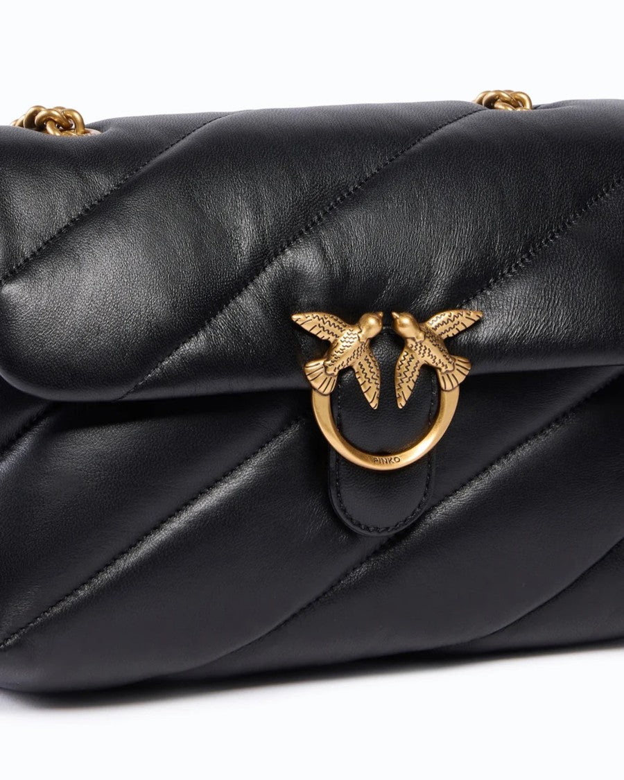 Pinko Black Love Puff Classic Quilted Nappa Shoulder Bag