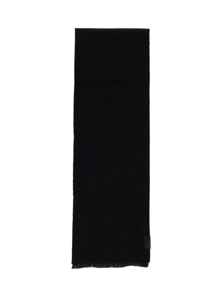Lemaire Black Rectangular Alpaca-Blend Scarf