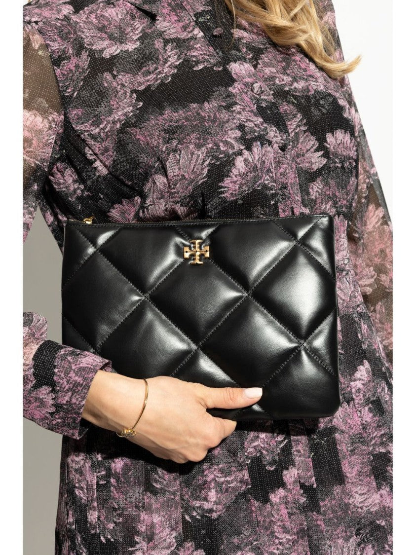 Tory Burch Quilted Black Calfskin Handbag