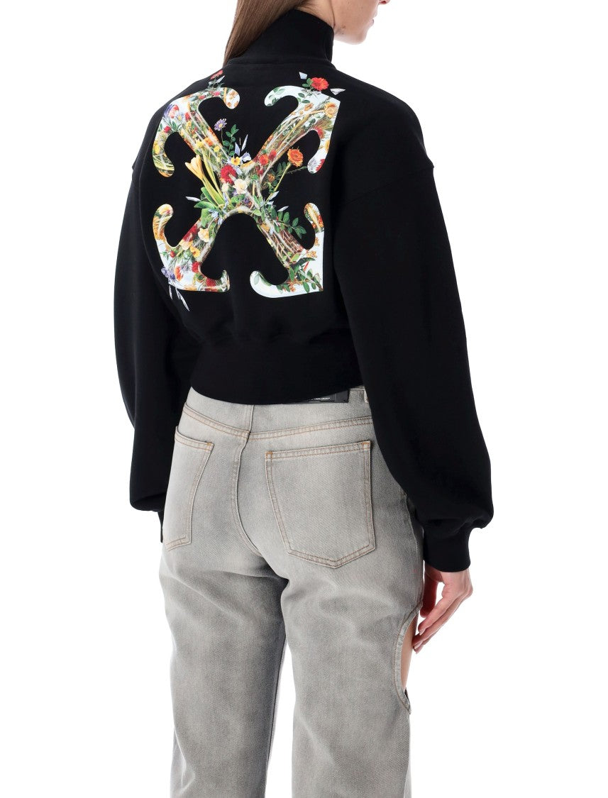 Off-White Black Crop Zip Fleece