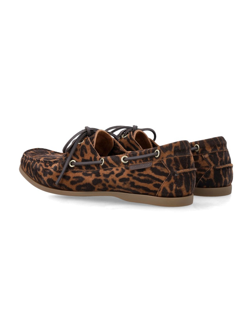 Tom Ford Robin Leopard Print Boat Shoes
