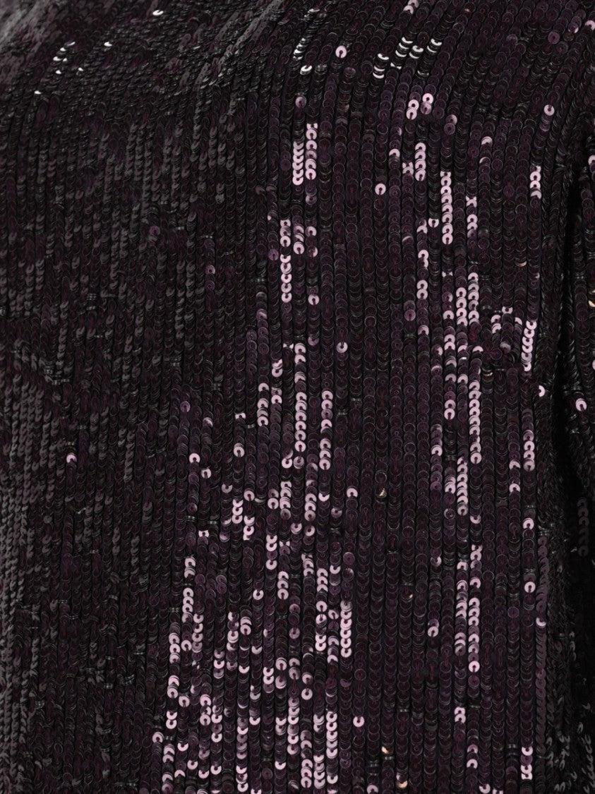 P.A.R.O.S.H. Boxy Short-Sleeved Top With Shimmering Sequins