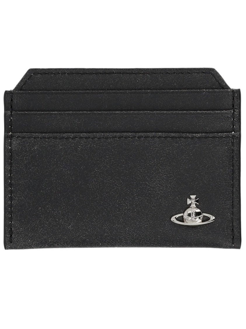 Vivienne Westwood Black Leather Card Holder Wallet