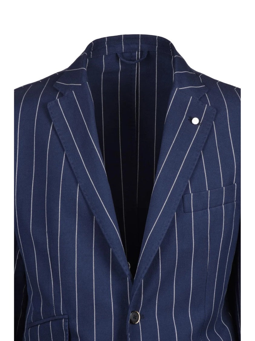 Luigi Bianchi Round Jacket Linen/Cotton - Blue