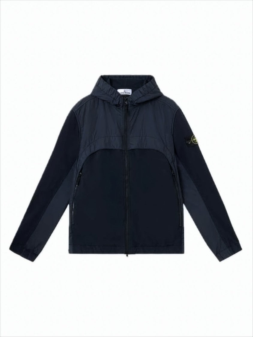 Stone Island Hooded Casual Jacket With Color-Blocked Design