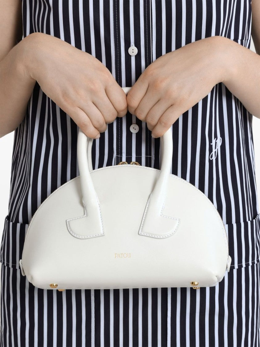 Patou White Elegant All Around Zip Bag