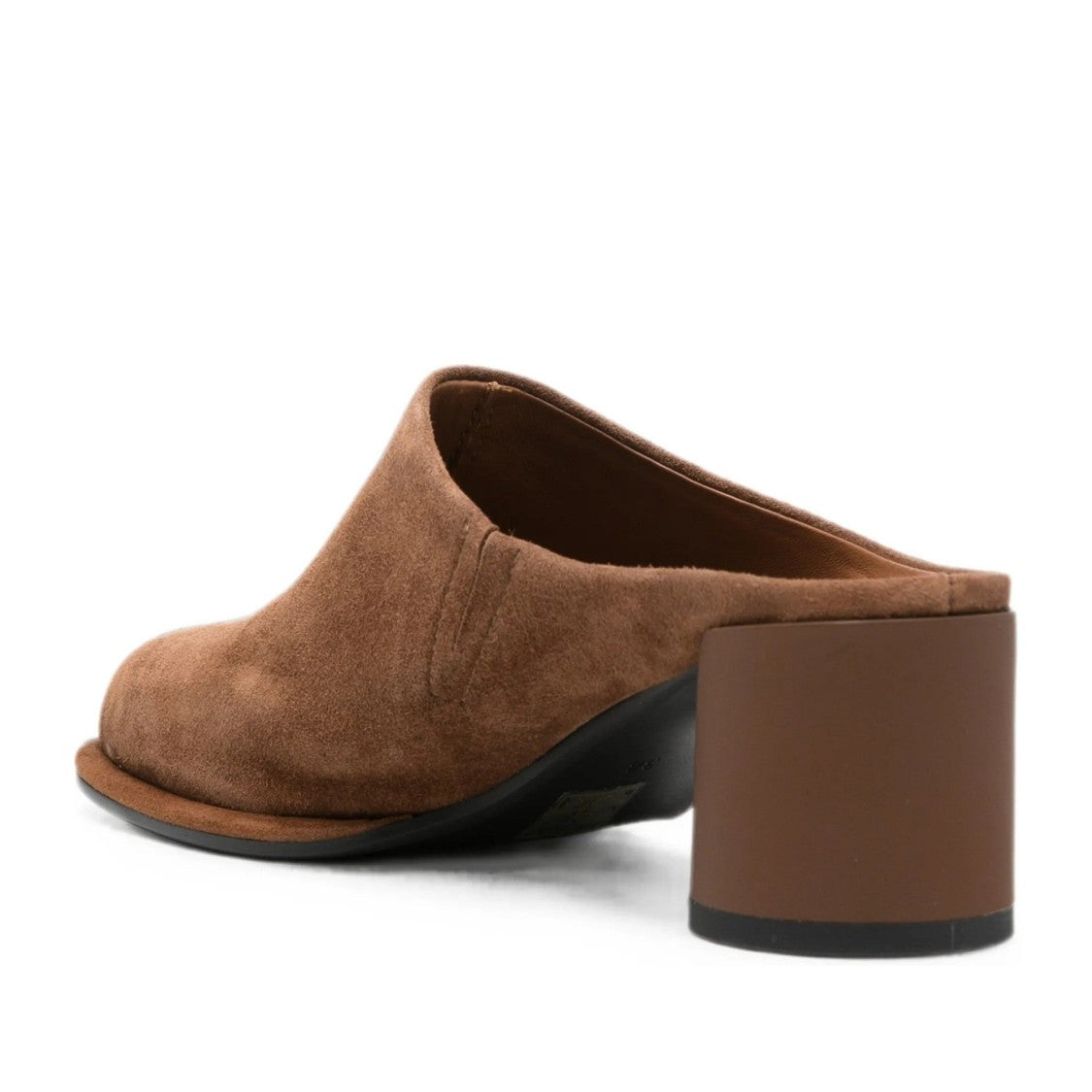 Adrianna Feretti Brown Mid-Heel Rounded Toe Suede Mules