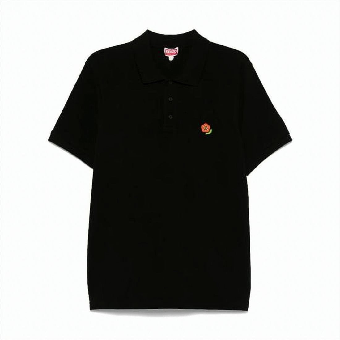 Kenzo Short-Sleeve Polo Shirt With Embroidered Flower Detail