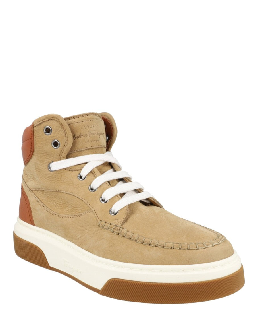 Ferragamo Cassina Suede High-Top Sneakers