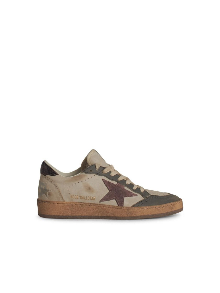 Golden Goose 'Ball Star' Beige Leather Sneakers