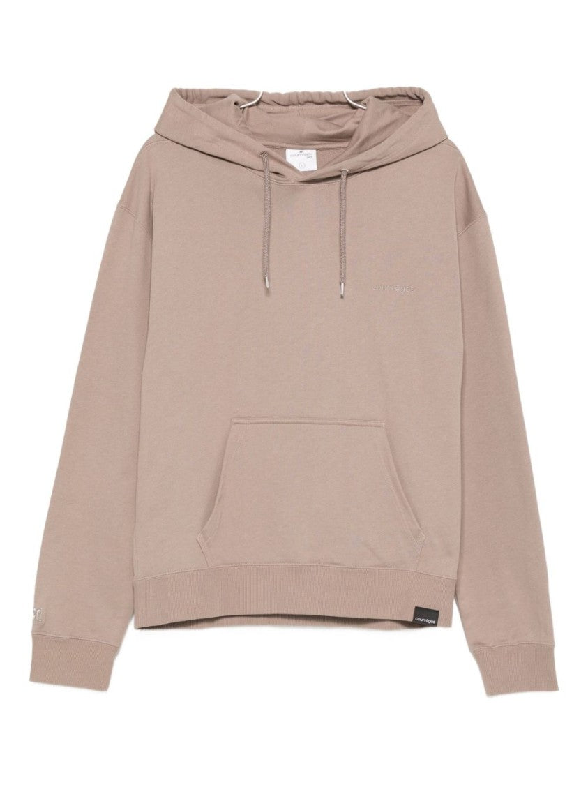 Courrèges Beige Light Brown Hooded Pouch Hoodies