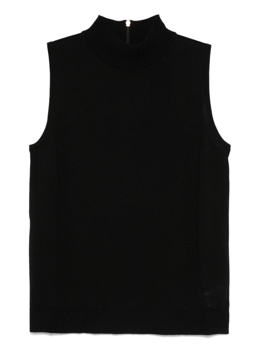 Michael Kors High Neck Sleeveless Merino Wool Sweater