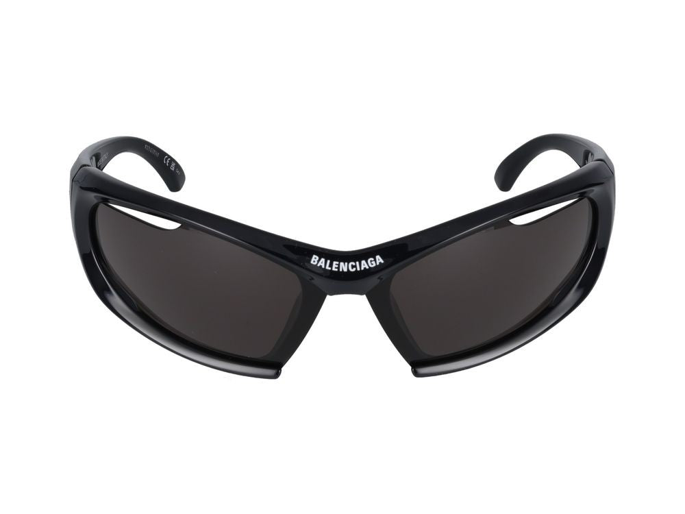 Balenciaga Black Bb0318s Wraparound Sunglasses