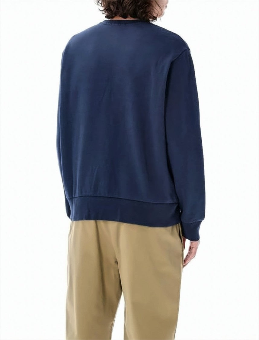 Polo Ralph Lauren Crewneck Sweatshirt In Deep Navy Blue With Embroidered Logo