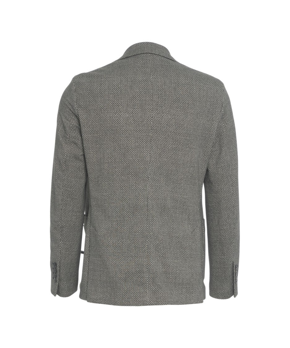 Circolo 1901 Single-Breasted Textured Knit Blazer With Notch Lapels