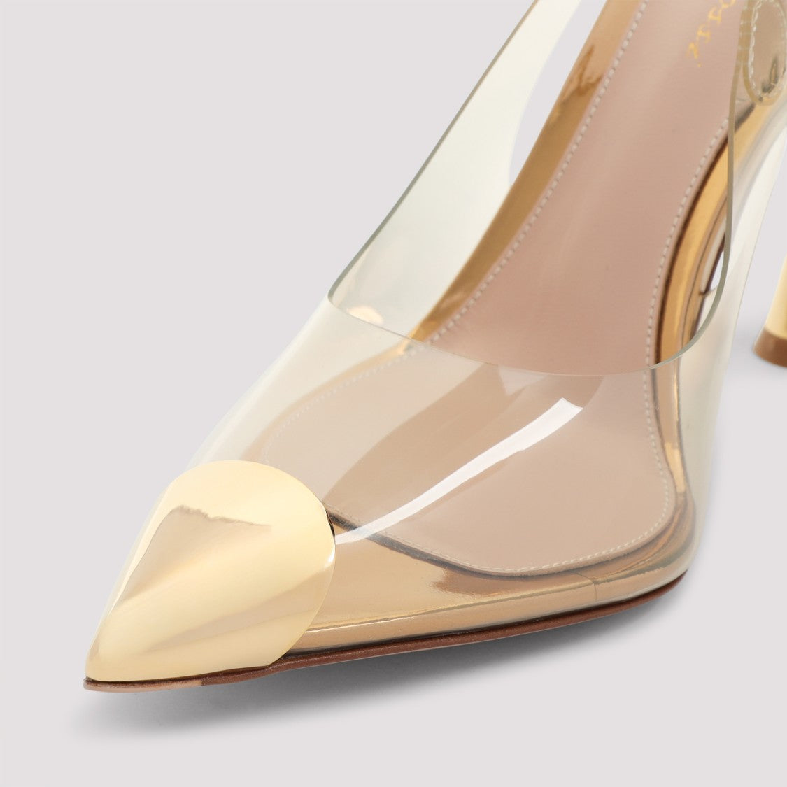 Gianvito Rossi Metallic High-Heeled Pumps With Transparent Upper