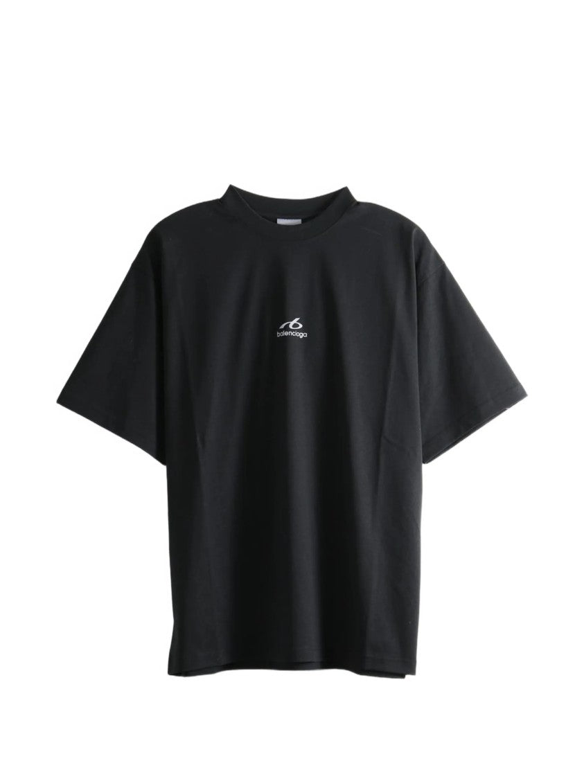 Balenciaga Boxy Black Medium Fit T-Shirt With Subtle Logo