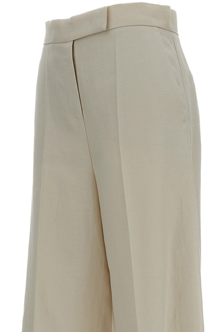 Max Mara Beige Khaki Linen Bermuda Shorts