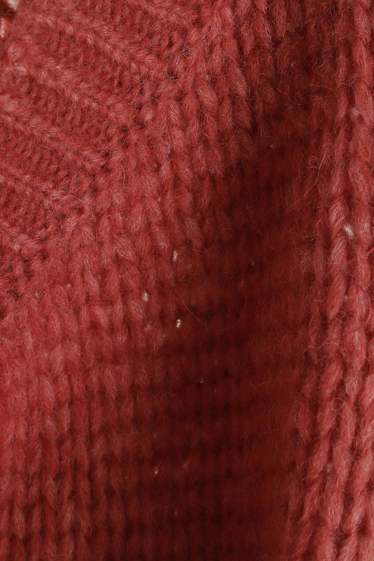 Roberto Collina V-Neck Chunky Knit Sweater With Ribbed Trim