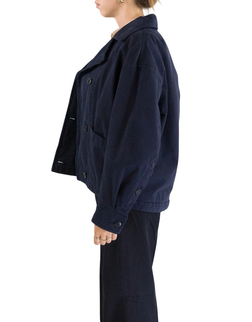 Pomandère Blue Peacoat With Utility Pockets