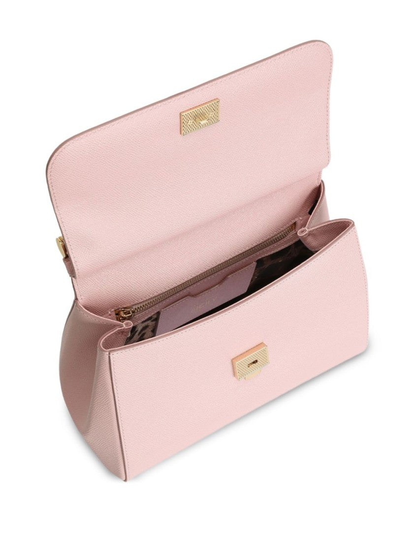 Dolce & Gabbana Structured Pastel Pink Handbag