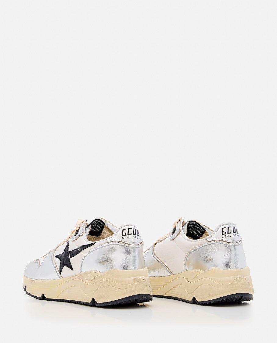 Golden Goose Silver Running Sole Lace-Up Sneakers