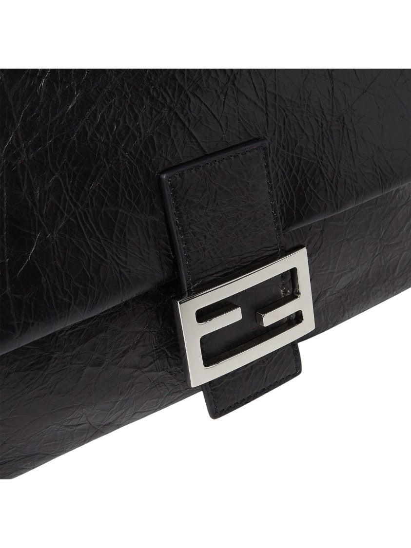 Fendi Soft Trapezoid Shoulder Bag With Metal Ff Buckle