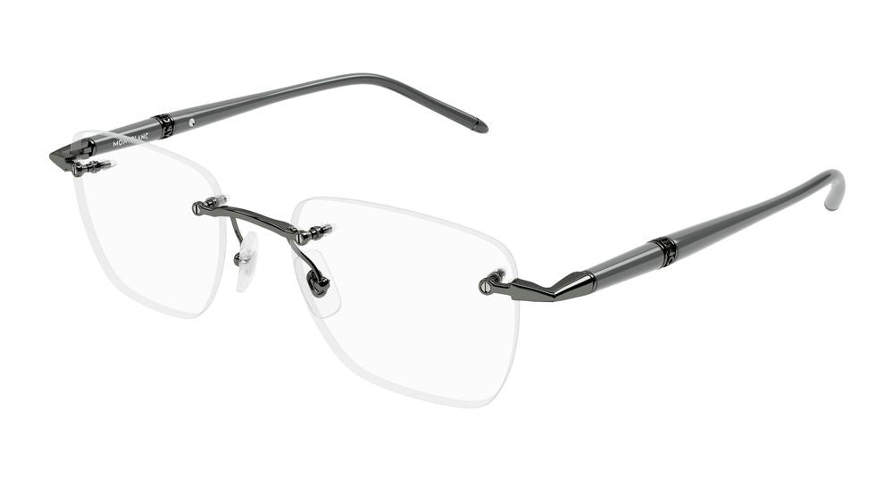 Montblanc Ruthenium Mb0346o Metal Rimless Eyeglasses