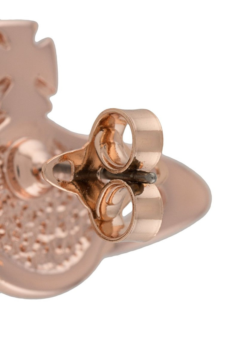 Vivienne Westwood Orb Design Stud Earrings In Pink Gold-Tone Metal