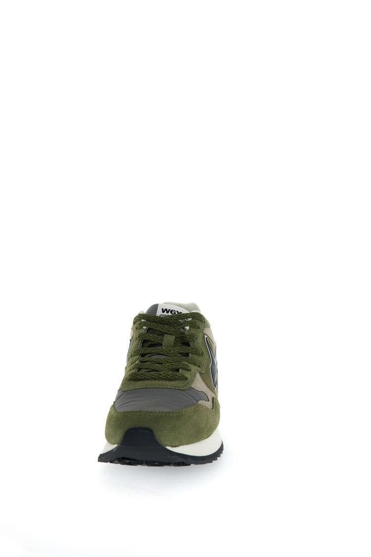 W6yz Layered Green Sneakers Rubber Sole
