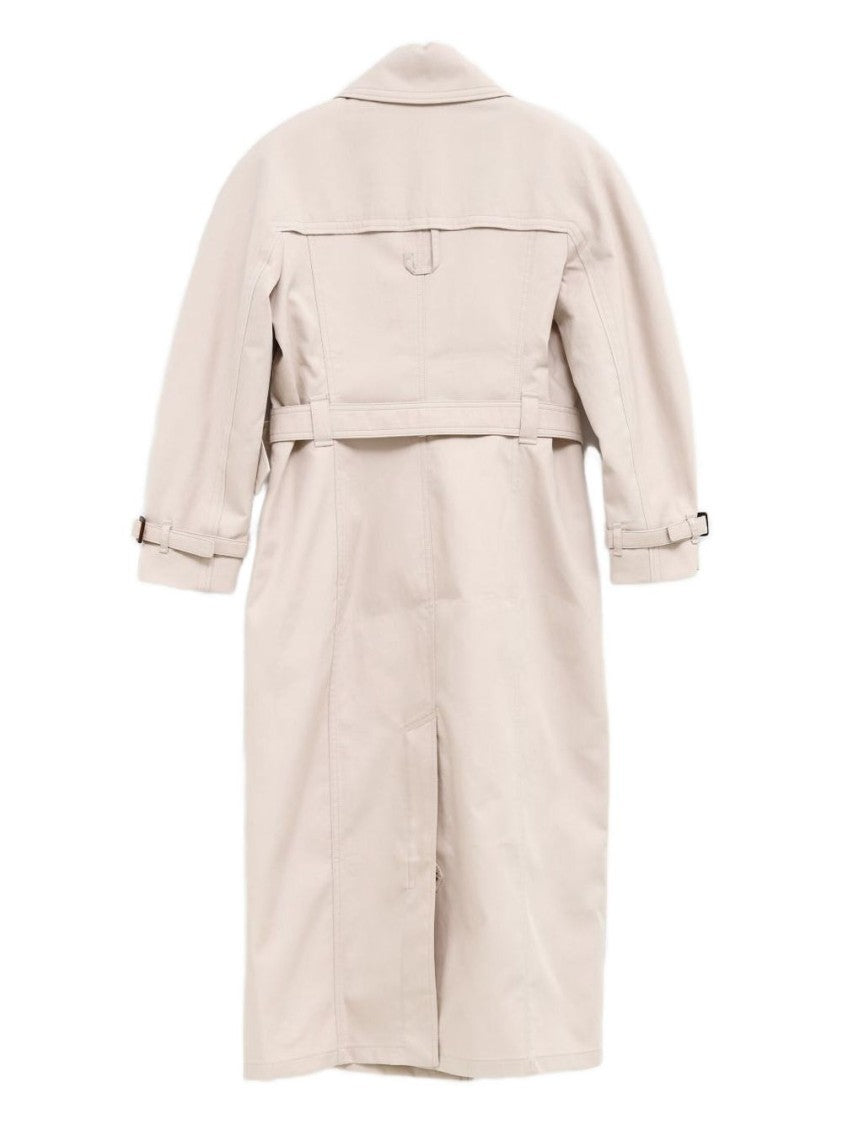 Jacquemus Beige White Double Breasted Belted Coat