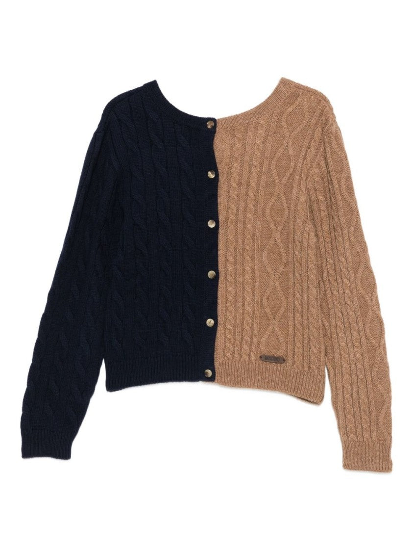 Moschino Two-Tone Cable Knit Sweater