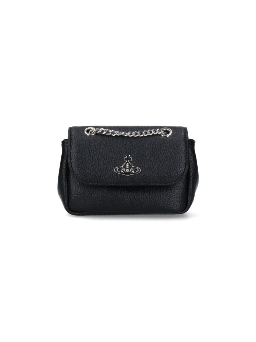 Vivienne Westwood Compact Black Wallet With Design And Smooth Finish