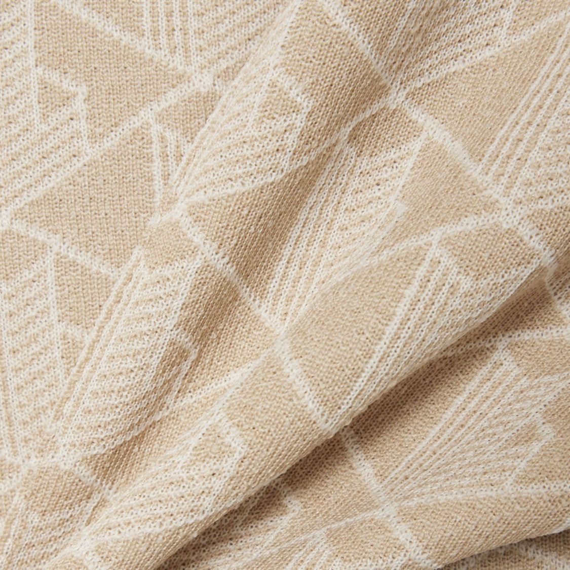Lacoste Beige Knit Wide-Leg Pants With Geometric Pattern