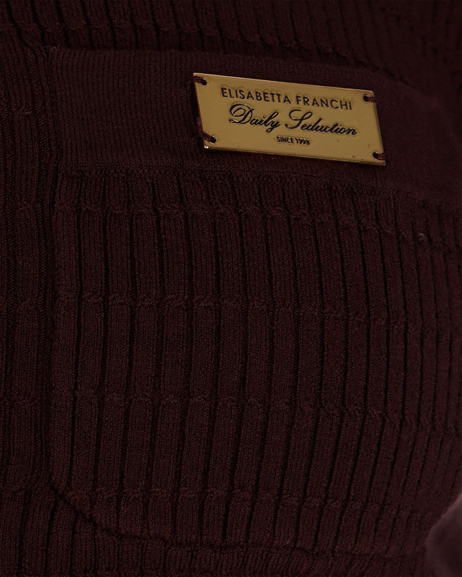 Elisabetta Franchi Fitted Ribbed Knit Top