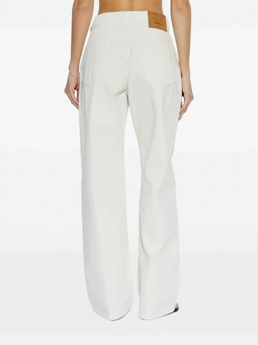 Ami Paris High-Waisted Cotton Straight-Leg Pants